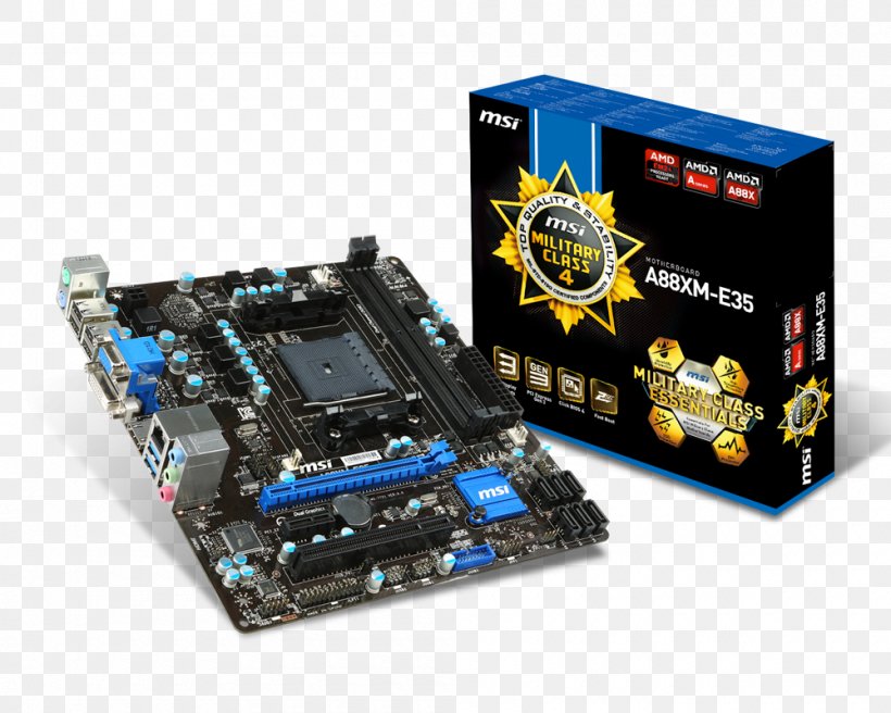 Socket FM2+ Motherboard Micro-Star International ATX, PNG, 1000x800px, Socket Fm2, Advanced Micro Devices, Atx, Chipset, Computer Component Download Free