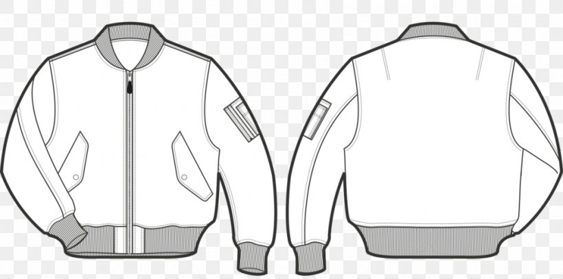 Flight Jacket Technical Drawing MA-1 Bomber Jacket, PNG, 1000x497px, Jacket, Black And White, Clothing, Coat, Drawing Download Free