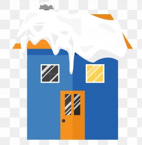 Vector Blue Building Roof Snow - House Download Clip Art PNG