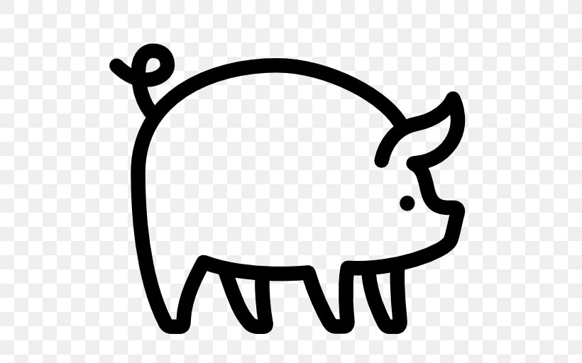 Pig Clip Art, PNG, 512x512px, Pig, Area, Black, Black And White, Line Art Download Free