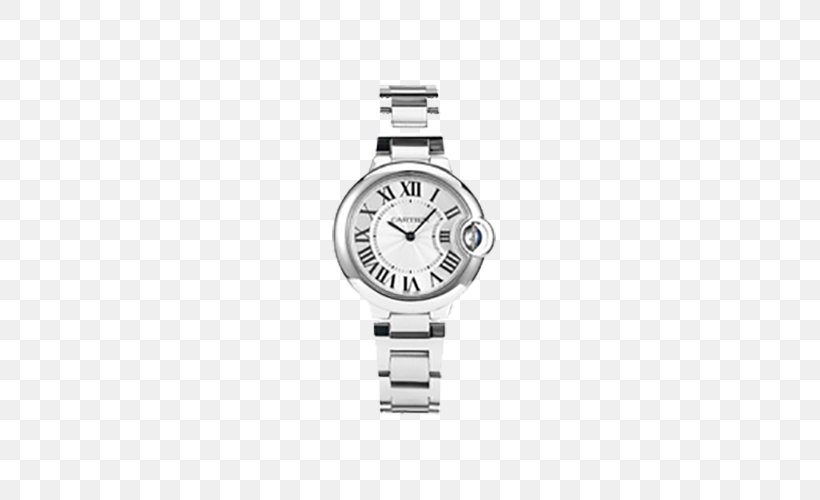 Watch Cartier Quartz Clock, PNG, 500x500px, Watch, Black And White, Bracelet, Brand, Cartier Download Free