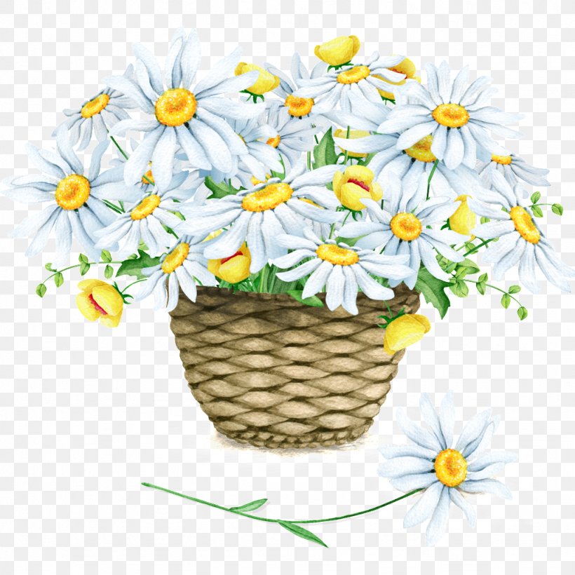 Chrysanthemum Xd7grandiflorum Watercolor Painting Euclidean Vector, PNG, 1024x1024px, Chrysanthemum Xd7grandiflorum, Basket, Chrysanthemum, Chrysanths, Concepteur Download Free