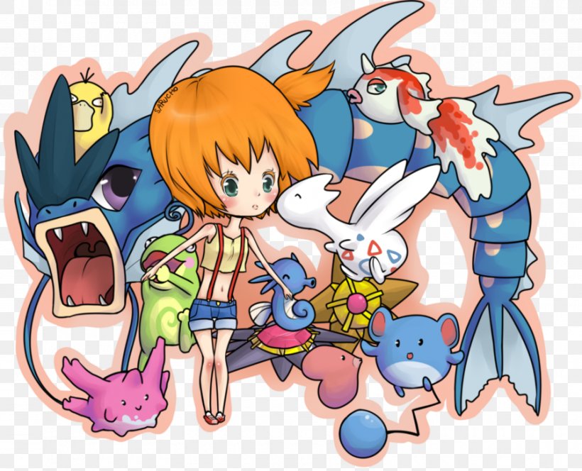 Misty Digital Art Drawing Illustration Pokémon, PNG, 900x729px, Watercolor, Cartoon, Flower, Frame, Heart Download Free