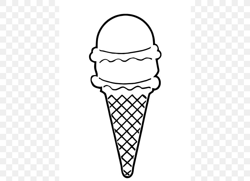 Ice Cream Cone Sundae Clip Art, PNG, 432x595px, Ice Cream, Black And White, Cream, Food, Headgear Download Free
