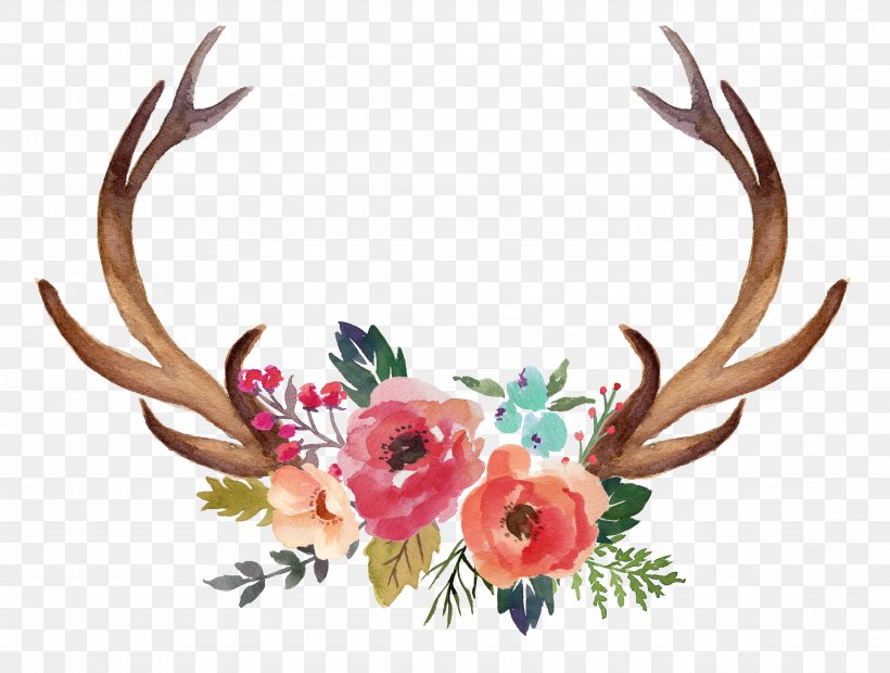 Deer Antler Moose Flower Clip Art, PNG, 8993x6807px, Deer, Antler, Art, Craft, Cut Flowers Download Free