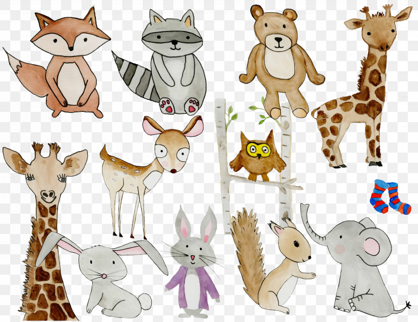 Animal Figure Cartoon Fawn Tail Toy, PNG, 3300x2550px, Watercolor, Animal Figure, Cartoon, Fawn, Paint Download Free