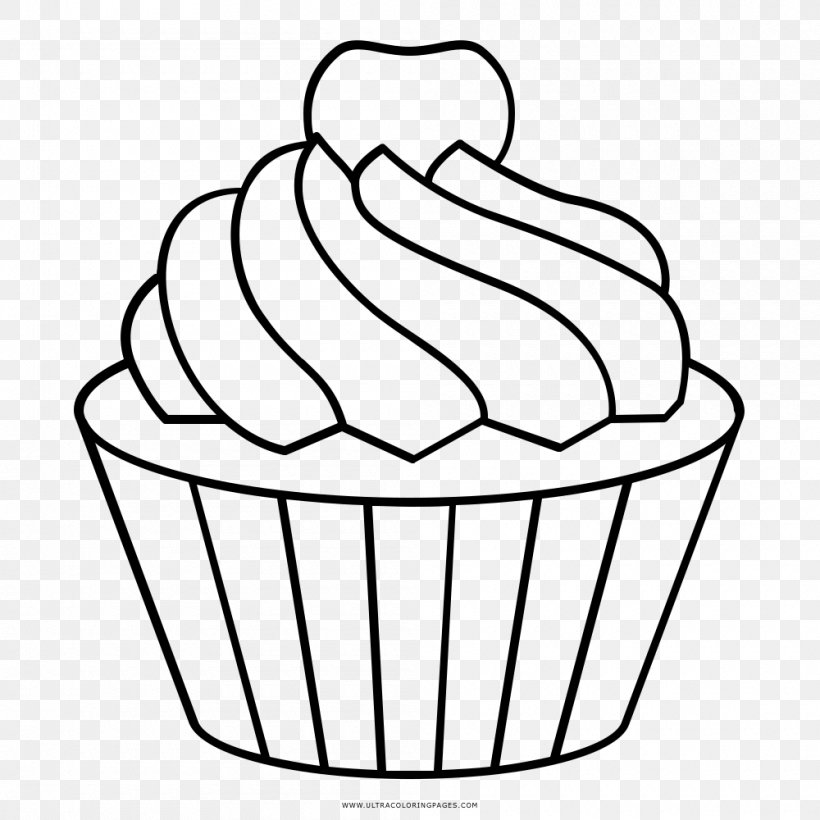 Cupcake Muffin Birthday Cake Sprinkles Clip Art, PNG, 1000x1000px, Cupcake, Artwork, Baking Cup, Birthday Cake, Black And White Download Free