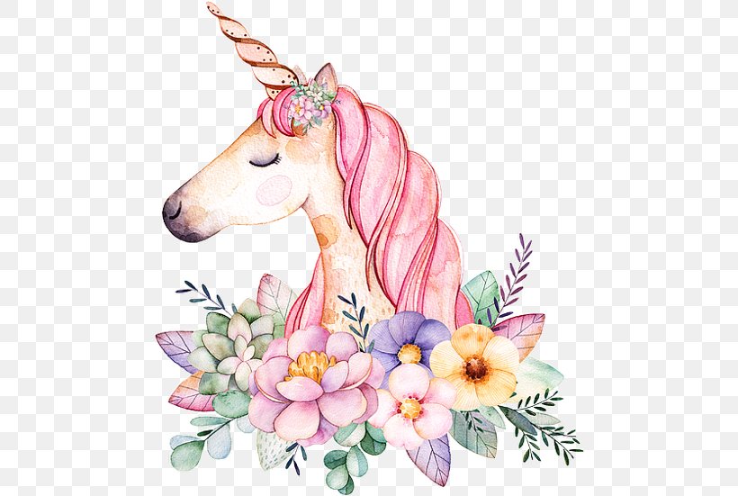 Floral Design Watercolor Painting Unicorn Digital Art Image, PNG, 480x551px, Floral Design, Art, Canvas, Canvas Print, Coloring Book Download Free