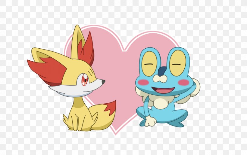 Pokémon X And Y Fennekin Froakie DeviantArt, PNG, 840x529px, Watercolor, Cartoon, Flower, Frame, Heart Download Free