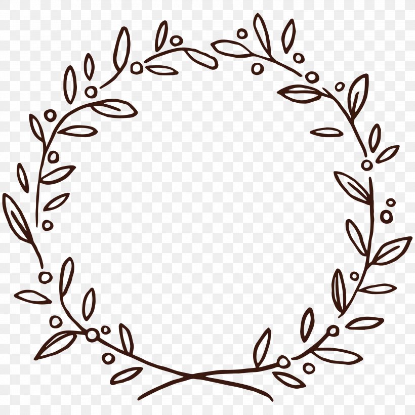 Wreath Drawing Flower Doodle Floral Design, PNG, 3000x3000px, Wreath, Advent Wreath, Branch, Christmas Day, Crown Download Free