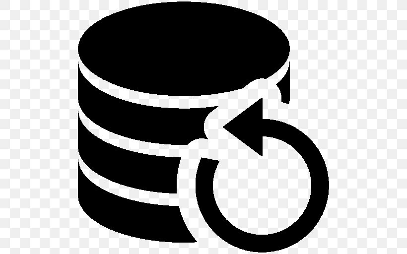 Backup Database Clip Art, PNG, 512x512px, Backup, Black And White, Brand, Data, Database Download Free