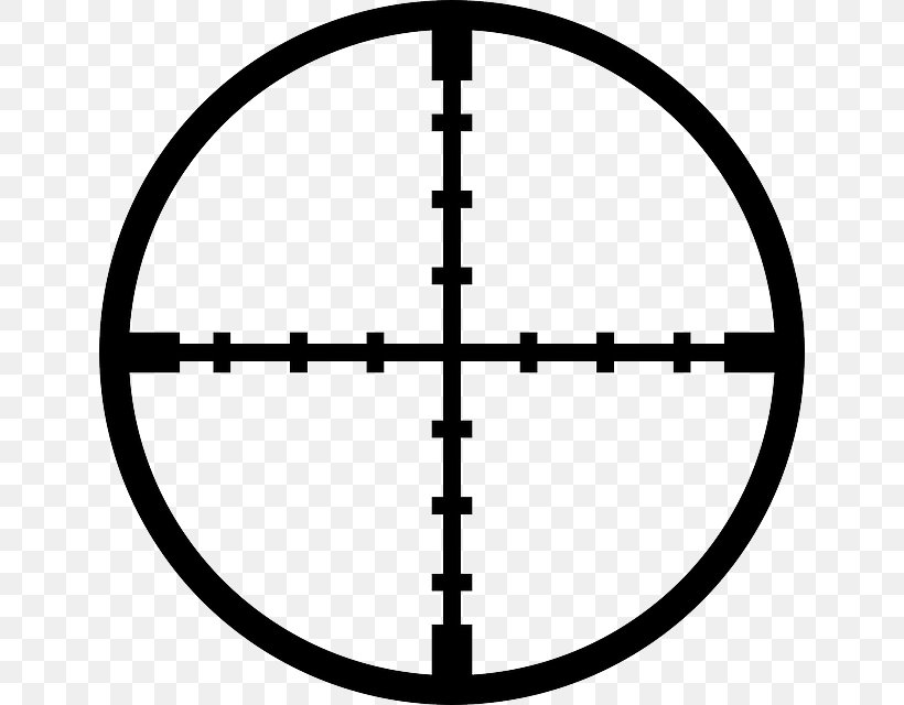 Reticle Telescopic Sight Clip Art, PNG, 640x640px, Reticle, Black And White, Rim, Symbol, Technology Download Free
