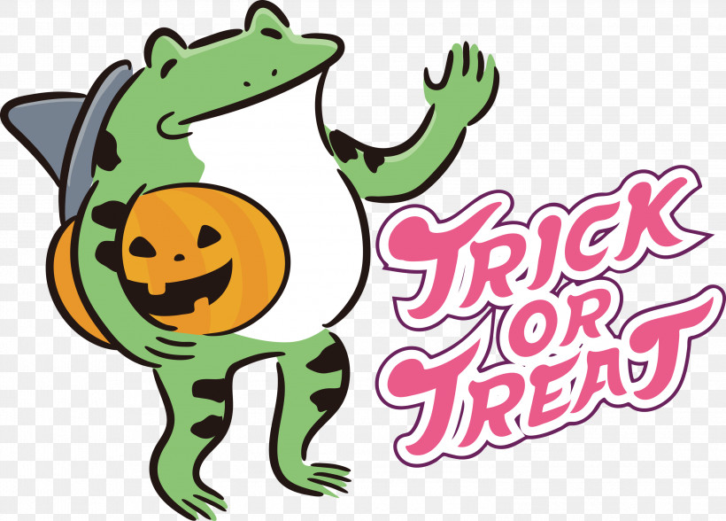 TRICK OR TREAT Happy Halloween, PNG, 2999x2153px, 2019, Trick Or Treat, Cartoon, Frogs, Happy Halloween Download Free