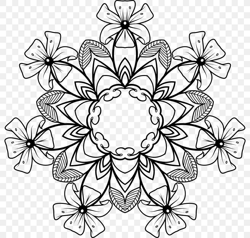 Floral Design Black And White Clip Art, PNG, 792x780px, Floral Design, Art, Black And White, Drawing, Flora Download Free