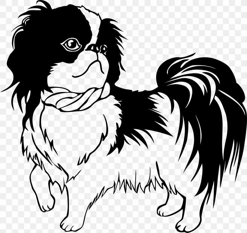 Shih Tzu Japanese Chin Puppy Line Art Clip Art, PNG, 2297x2164px, Shih Tzu, Artwork, Black, Black And White, Carnivoran Download Free