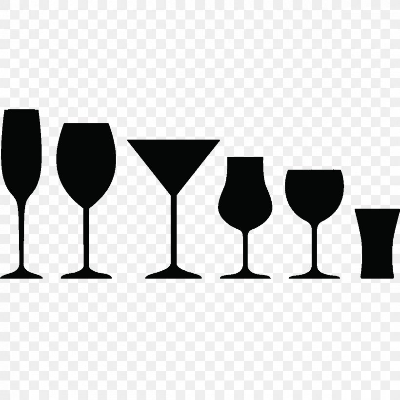 Sticker Wine Glass Refrigerator Kitchen, PNG, 1200x1200px, Sticker, Ambiancelive Sprl, Black And White, Champagne Glass, Champagne Stemware Download Free