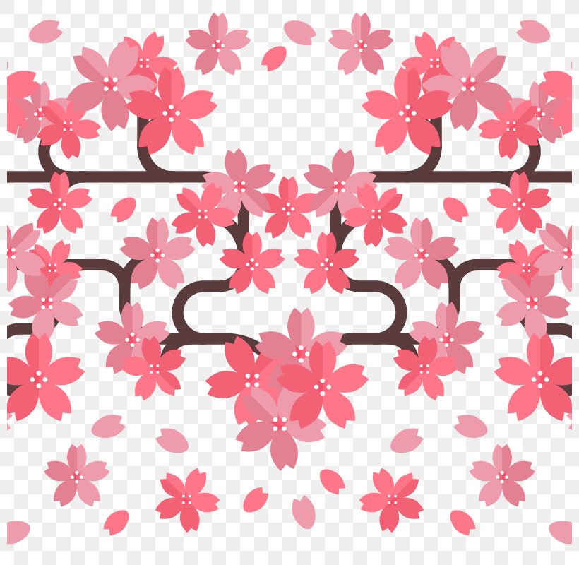 Cherry Blossom Petal Branch, PNG, 800x800px, Cherry Blossom, Blossom, Branch, Cherry, Flat Design Download Free