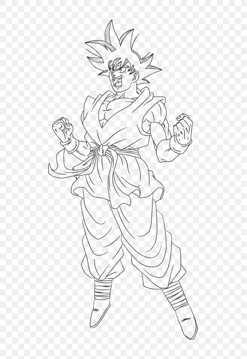 Goku Gohan Line Art Super Saiyan Sketch, PNG, 670x1191px, Watercolor, Cartoon, Flower, Frame, Heart Download Free