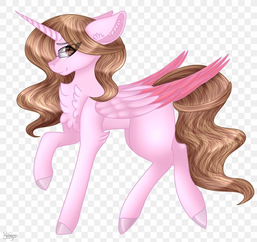 Horse Long Hair Cartoon Pink M, PNG, 5288x4980px, Watercolor, Cartoon, Flower, Frame, Heart Download Free