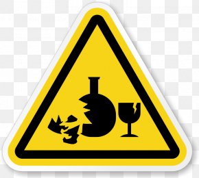 Broken Glass - Hazard Symbol Forklift Label ISO 3864 PNG