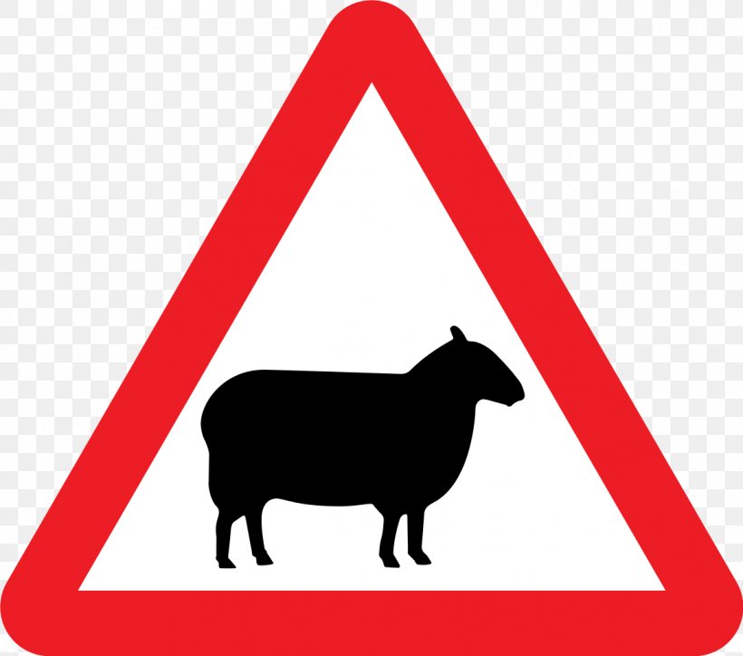 Cattle Traffic Sign Road Warning Sign Sheep, PNG, 1159x1024px, Cattle, Agriculture, Area, Black And White, Cattle Like Mammal Download Free