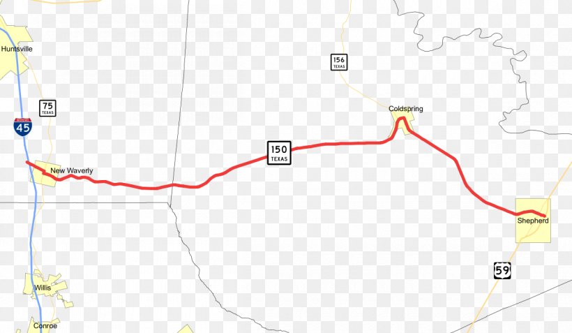 Texas State Highway 150 New Waverly Interstate 691 Interstate 45 Cleveland, PNG, 1200x699px, Interstate 45, Area, Cleveland, Highway, Map Download Free