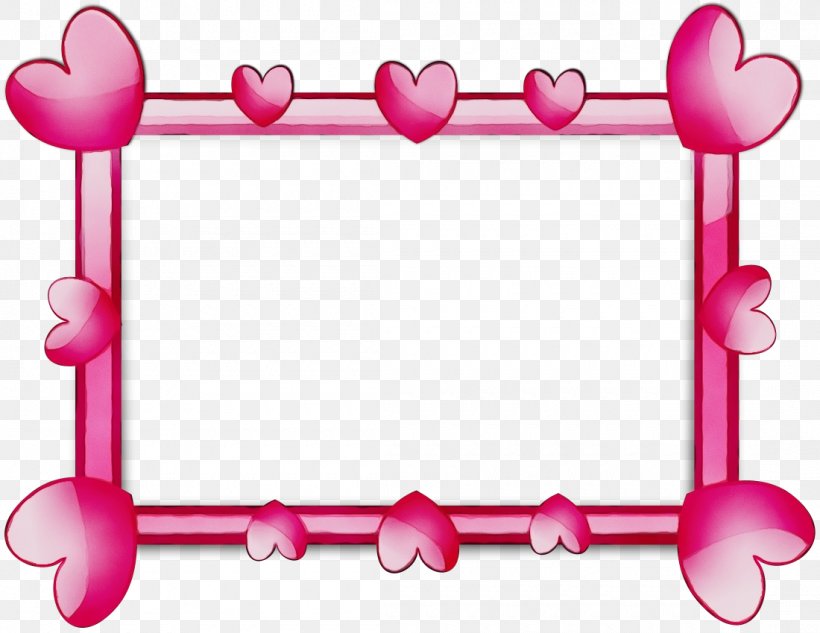 Picture Frame, PNG, 1100x850px, Watercolor, Heart, Magenta, Paint, Picture Frame Download Free