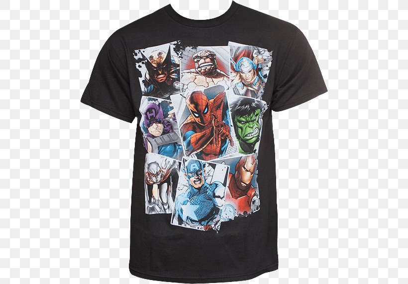 T-shirt Hulk Iron Man Spider-Man Captain America, PNG, 572x572px, Tshirt, Avengers, Avengers Age Of Ultron, Black Widow, Brand Download Free