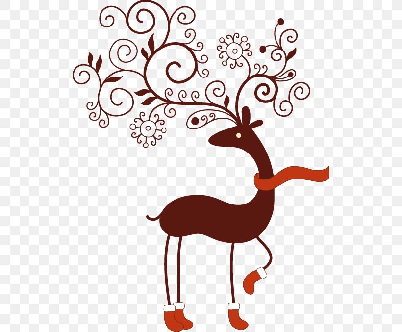 Santa Claus Reindeer Christmas Card Greeting Card, PNG, 524x677px, Watercolor, Cartoon, Flower, Frame, Heart Download Free