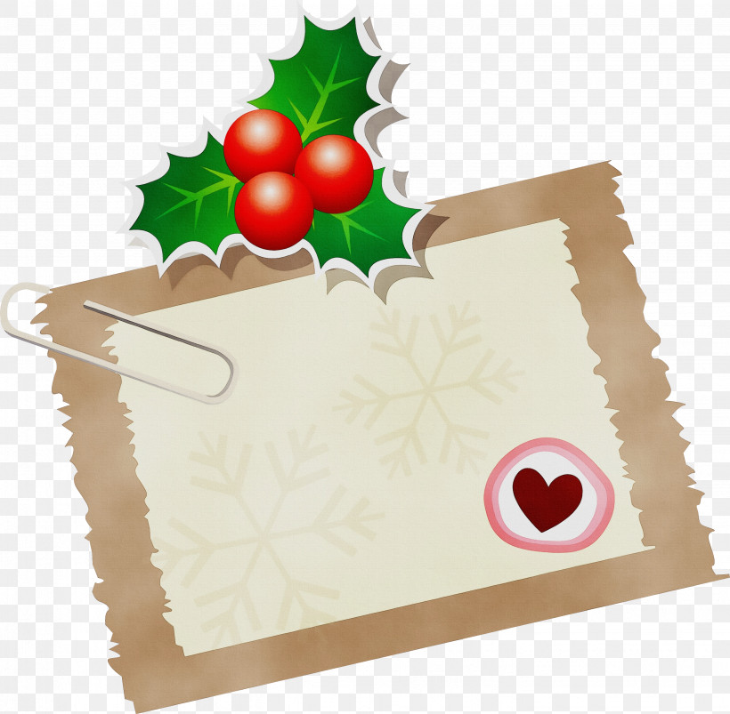 Holly, PNG, 2861x2803px, Watercolor, Cherry, Envelope, Fruit, Holly Download Free