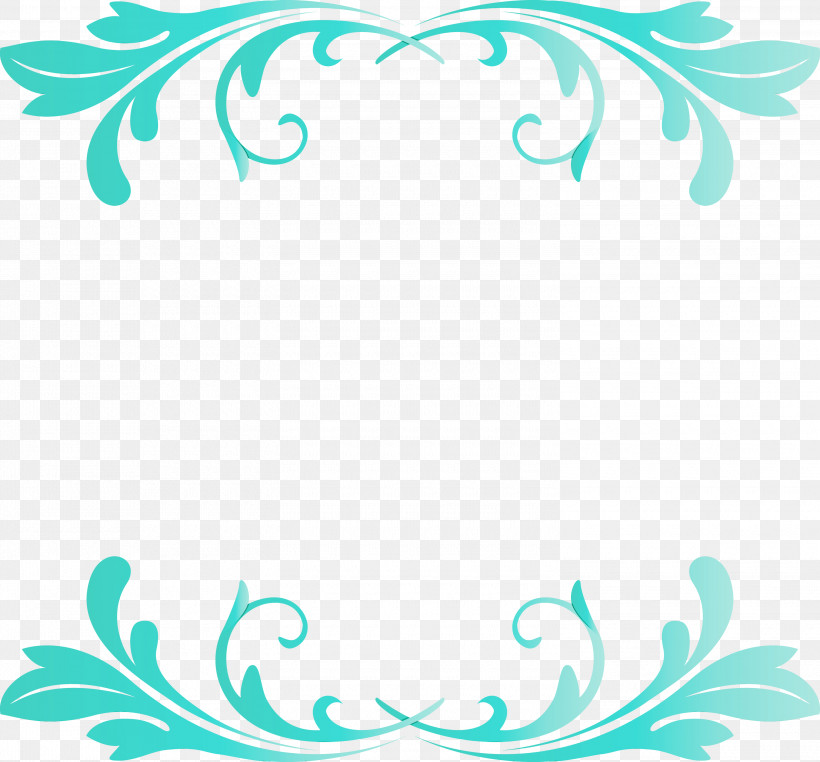 Aqua Turquoise Teal Leaf Ornament, PNG, 3000x2791px, Wedding Frame, Aqua, Classic Frame, Leaf, Ornament Download Free