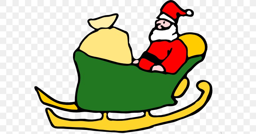 Santa Claus Sled Clip Art, PNG, 600x428px, Santa Claus, Area, Art, Artwork, Beak Download Free