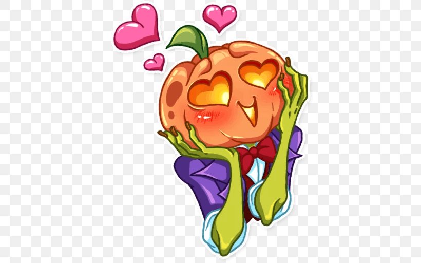 Jack Pumpkinhead Telegram Sticker, PNG, 512x512px, Watercolor, Cartoon, Flower, Frame, Heart Download Free