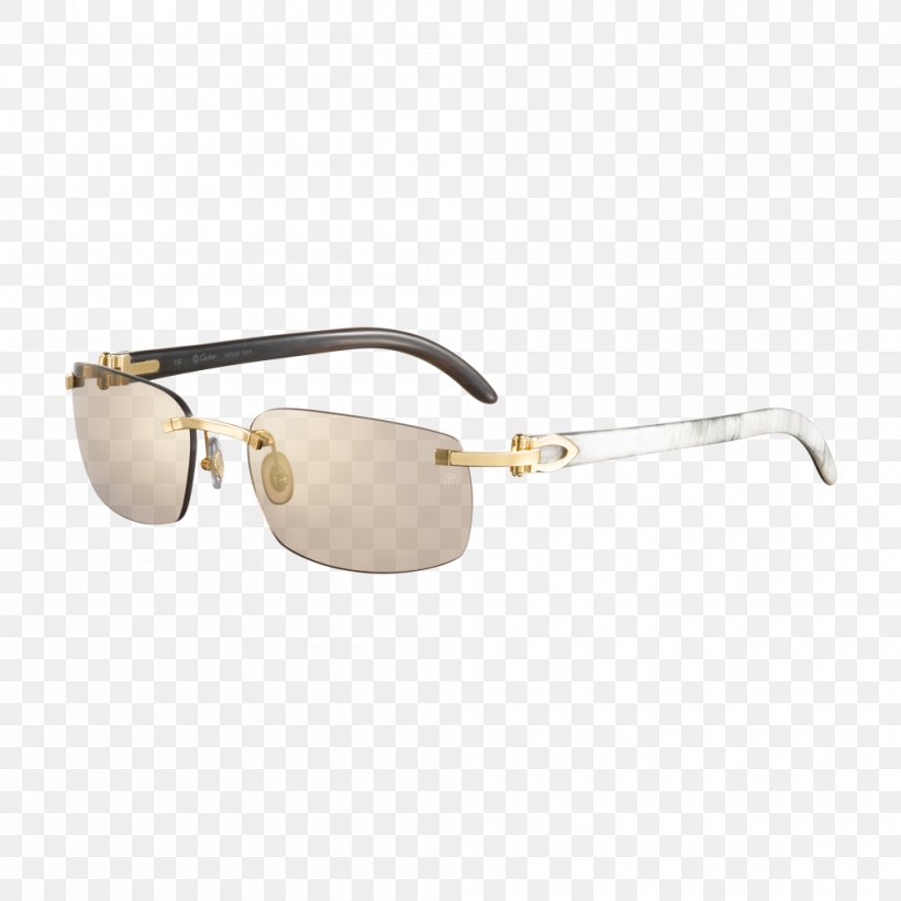 Cartier Santos Sunglasses White Eyewear, PNG, 1000x1000px, Cartier, Alain Mikli, Beige, Brown, Bulgari Download Free