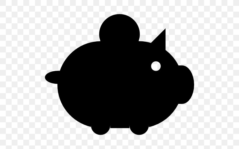 Piggy Bank Money Coin Saving, PNG, 512x512px, Piggy Bank, Bank, Black, Black And White, Carnivoran Download Free