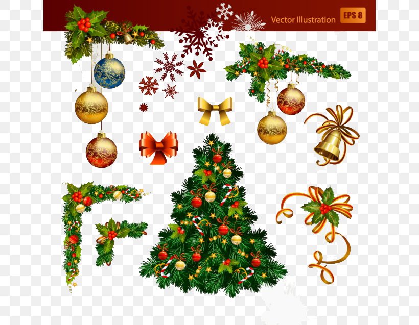 Christmas Decoration Christmas Tree Illustration, PNG, 650x637px, Christmas, Branch, Christmas Decoration, Christmas Ornament, Christmas Tree Download Free