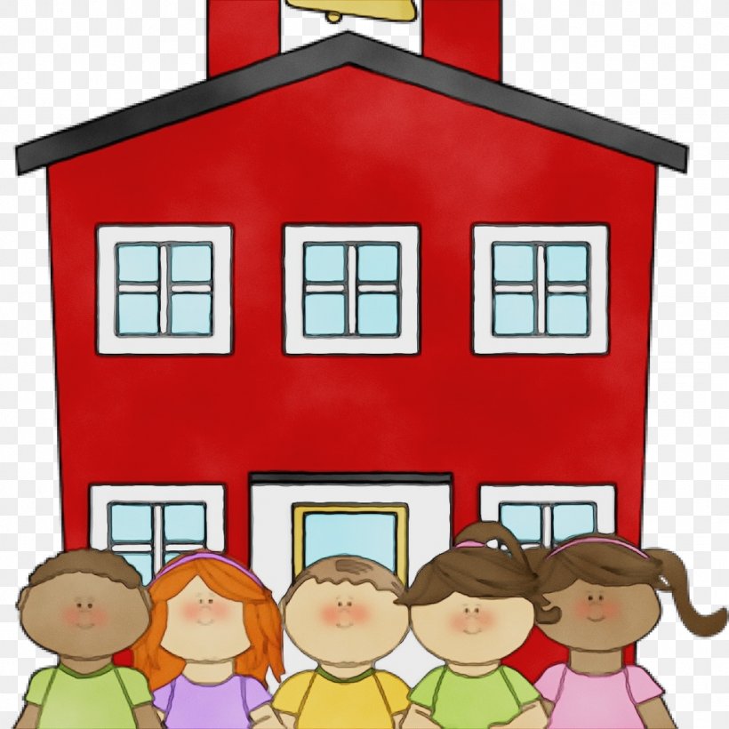 School Building Cartoon, PNG, 1024x1024px, Watercolor, Building, Cartoon, Child, Class Download Free