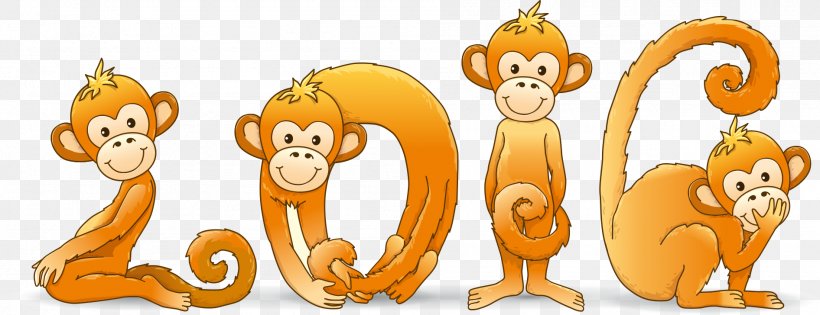 Monkey Chinese New Year Clip Art, PNG, 1892x728px, Monkey, Big Cats, Carnivoran, Cartoon, Cat Like Mammal Download Free
