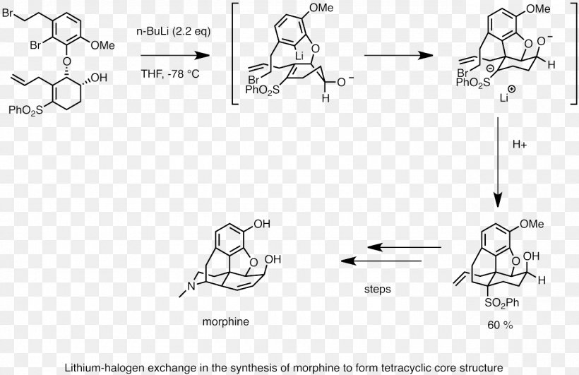 Organolithium Reagent Total Synthesis Of Morphine And Related Alkaloids Chemical Synthesis Wikipedia Reactivity, PNG, 1280x829px, Organolithium Reagent, Area, Aryl, Auto Part, Black And White Download Free