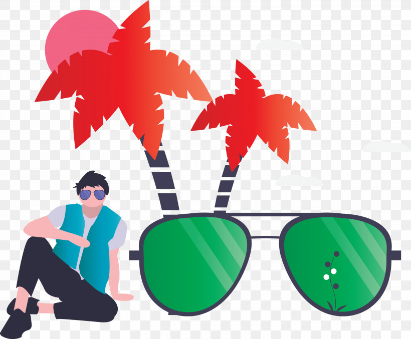 Summer, PNG, 3000x2478px, Summer, Aviator Sunglass, Eyewear, Glasses, Leaf Download Free