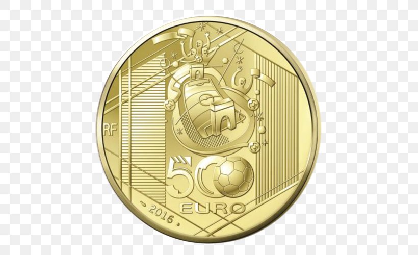 Coin Gold The UEFA European Football Championship Medal, PNG, 500x500px, Coin, Currency, Euro, Football, Gold Download Free