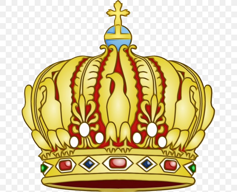 Crown, PNG, 669x665px, Watercolor, Crown, Paint, Wet Ink, Yellow Download Free