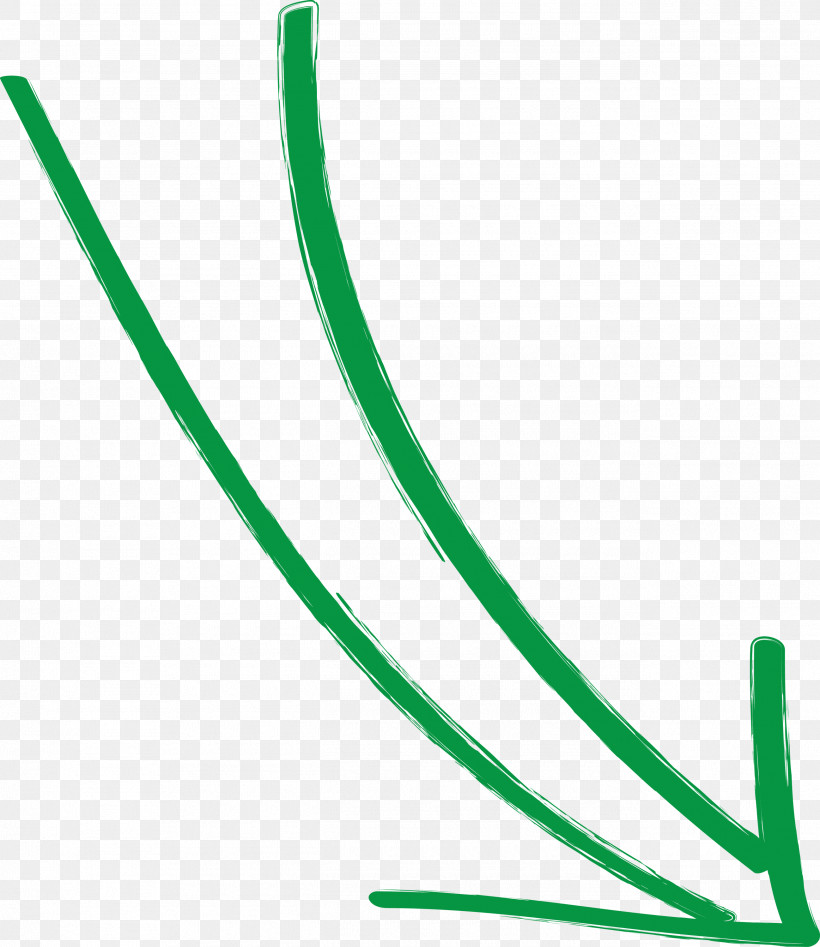 Hand Drawn Arrow, PNG, 2595x3000px, Hand Drawn Arrow, Green, Line, Plant Download Free