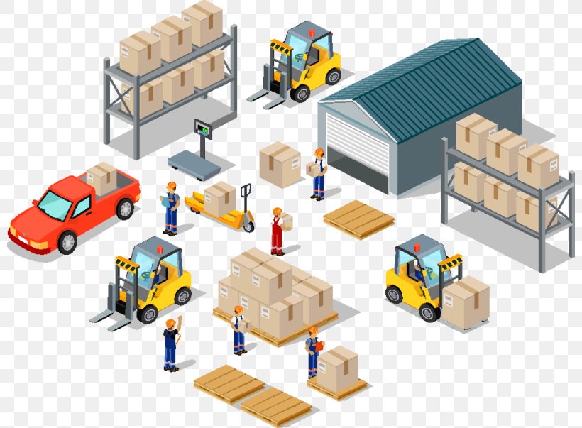 Vector Graphics Warehouse Logistics Illustration Royalty-free, PNG, 800x603px, Warehouse, Building, Distribution Center, Forklift, Inventory Download Free
