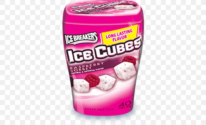 Chewing Gum Sorbet Ice Breakers Ice Cube Bubble Gum, PNG, 500x500px, Chewing Gum, Blue Raspberry Flavor, Bubble Gum, Bubble Tape, Candy Download Free