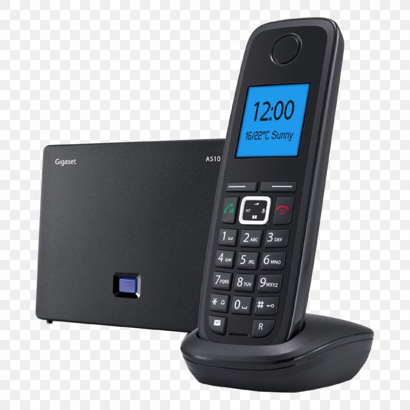Gigaset Communications VoIP Phone Voice Over IP Cordless Telephone IP-DECT, PNG, 1200x1200px, Gigaset Communications, Answering Machine, Business Telephone System, Caller Id, Cordless Telephone Download Free