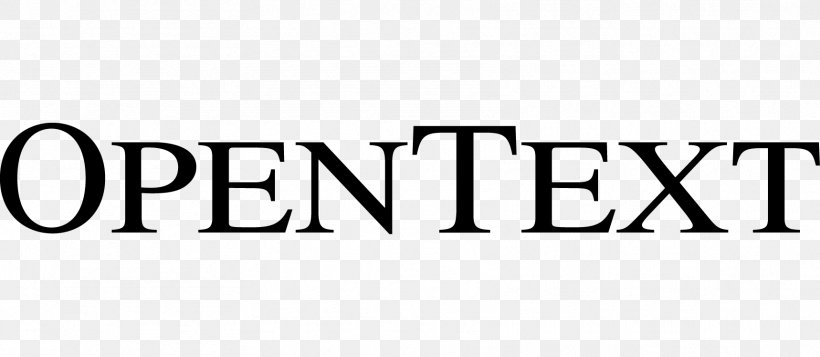 OpenText Enterprise Information Management Enterprise Content Management Logo Computer Software, PNG, 1718x750px, Opentext, Area, Black, Black And White, Brand Download Free