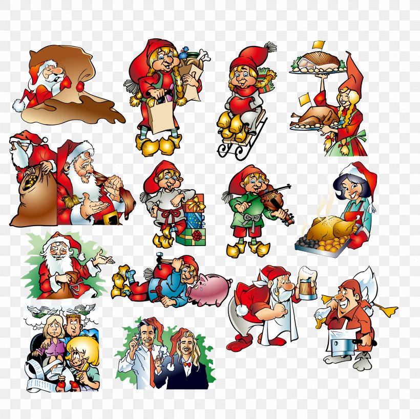 Pxe8re Noxebl Santa Claus Christmas Euclidean Vector Illustration, PNG, 2568x2566px, Pxe8re Noxebl, Art, Cartoon, Christmas, Christmas Tree Download Free