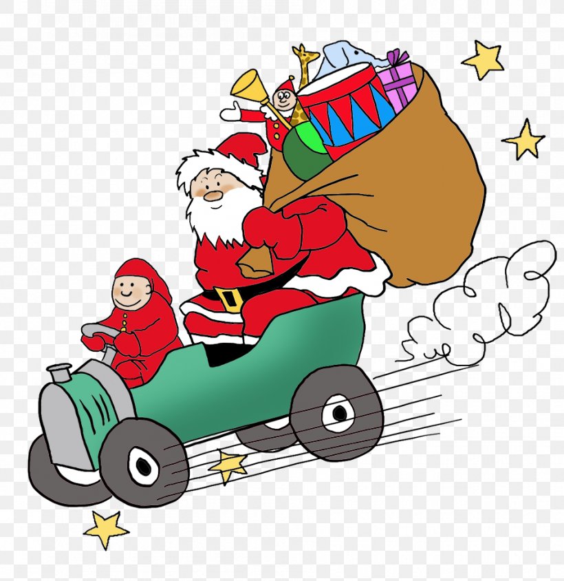 Santa Claus Christmas Ornament Christmas Decoration Clip Art, PNG, 945x973px, Santa Claus, Art, Artwork, Car, Christmas Download Free