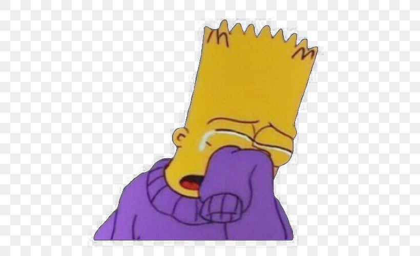 Bart Simpson Homer Simpson Lisa Simpson Sadness, PNG, 500x500px, Bart Simpson, Art, Cartoon, Crying, Depression Download Free